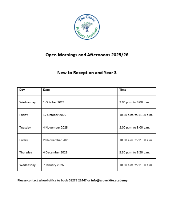 Open Mornings Update