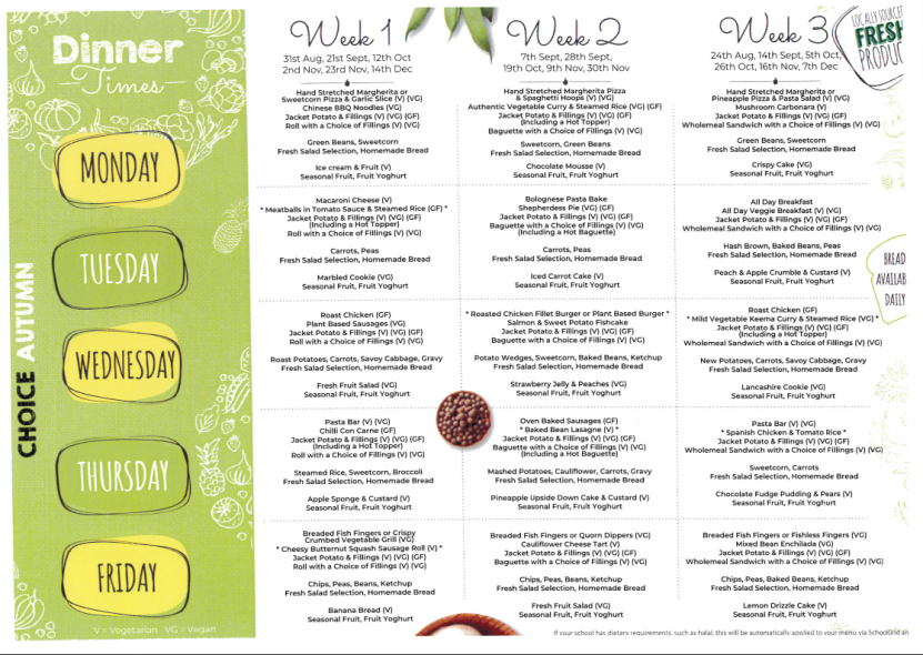 Autumn Menu